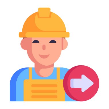 İnşaat işçisi simgesi vektör illüstrasyon tasarımı