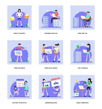 Web tasarımı için vektör simgeleri kümesi