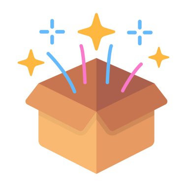 Kurdele vektör illüstrasyon tasarımlı hediye kutusu