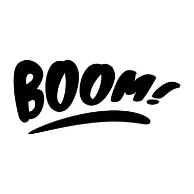 Bum, el çizimi harfler. vektör illüstrasyonu.