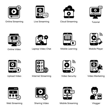 Web tasarımı için vektör simgeleri kümesi