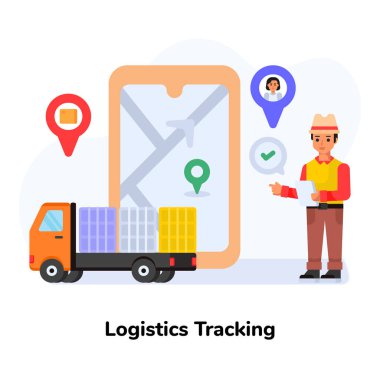 Teslimat. düz dizayn. vektör illüstrasyonu