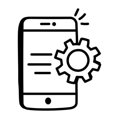 Ayarlar satır biçimi vektör illüstrasyon tasarımlı akıllı telefon