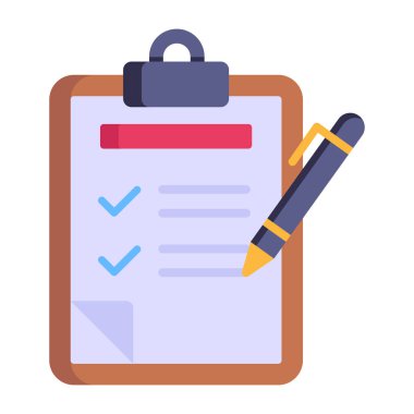 Liste simgesi ve vektör illüstrasyonlu pano