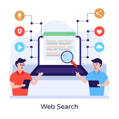 Online arama konsepti. vektör illüstrasyonu