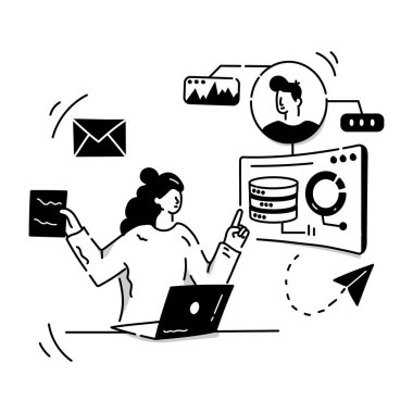 seo modern simgelerin düz tasarım vektör çizimi