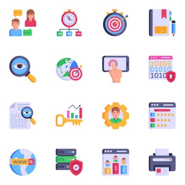 seo ve pazarlama simgesinin düz tasarım vektör çizimi