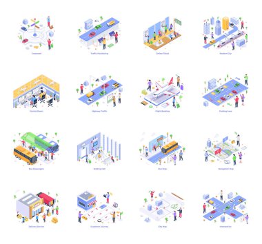 Tasarımınız için vektör simgeleri dizisi