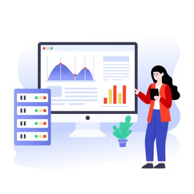 iş düz tasarım şablonu web sitesi, mobil, eğitim, vektör illüstrasyonu.