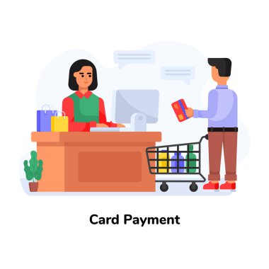 İnternetten alışveriş. düz dizayn. vektör illüstrasyonu