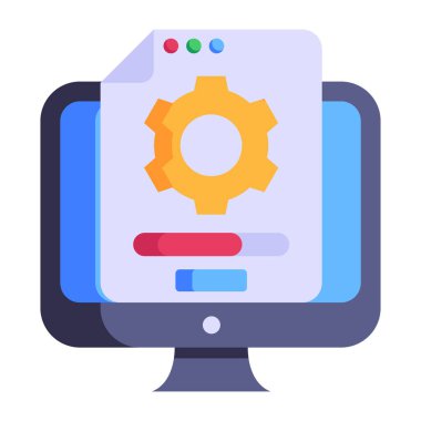 Ayarları olan bir laptop. vektör illüstrasyonu