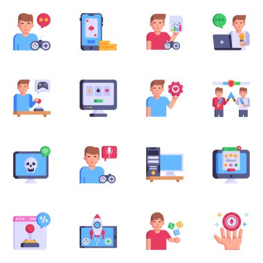 Web ve mobil uygulamalar için kullanıcı arayüzü renk seti simgeleri