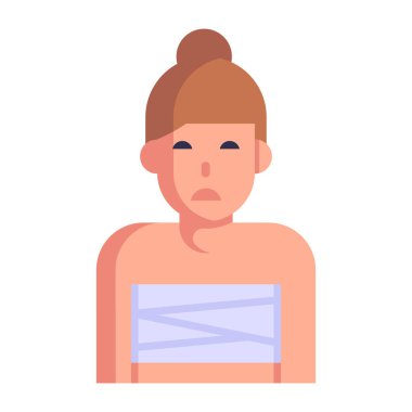 Yüz maskeli kadın vektör illüstrasyon tasarımı