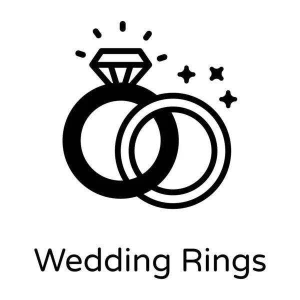 Wedding Rings Simple Design — Stock Vector
