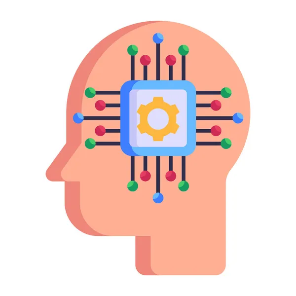Gehirn Web Symbol Einfache Illustration — Stockvektor