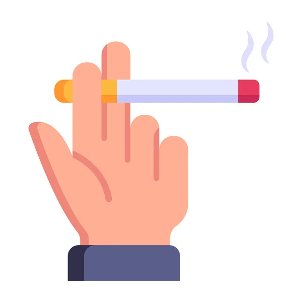 Sigara Ikonlu Düz Resimleme — Stok Vektör