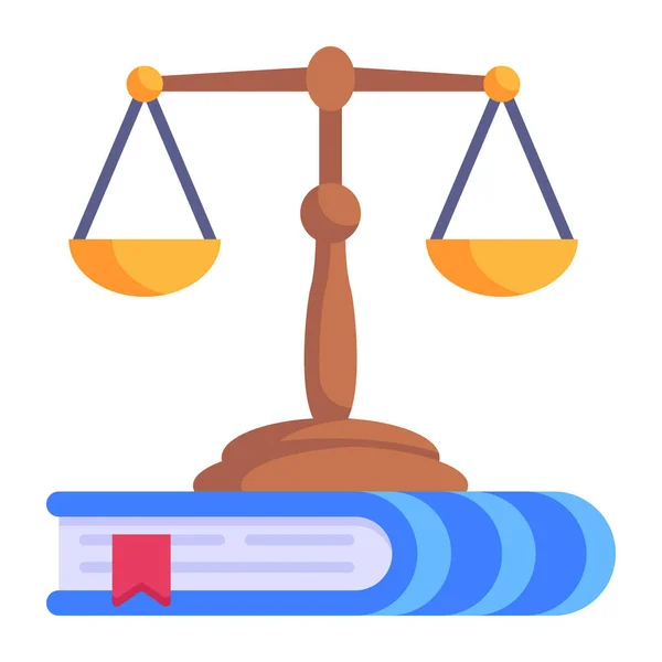 Koncepcja Prawa Sprawiedliwości Reprezentowana Przez Ikonę Skali — Wektor stockowy