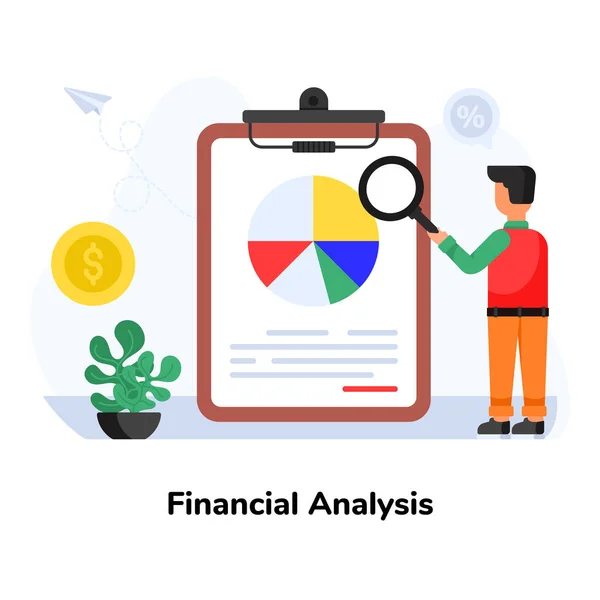 Lapos Tervezési Koncepció Keresési Analízis Marketing Vektor Illusztráció — Stock Vector