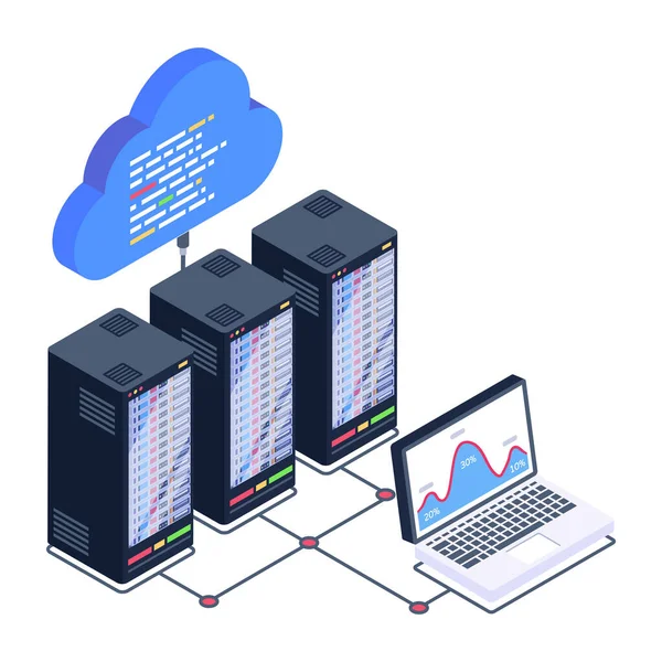 Computação Nuvem Armazenamento Dados Ilustração Vetorial Design Gráfico —  Vetores de Stock