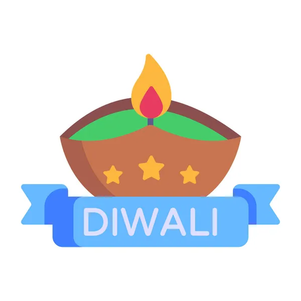 Diwali Sobre Fundo Branco Ilustração Vetorial — Vetor de Stock