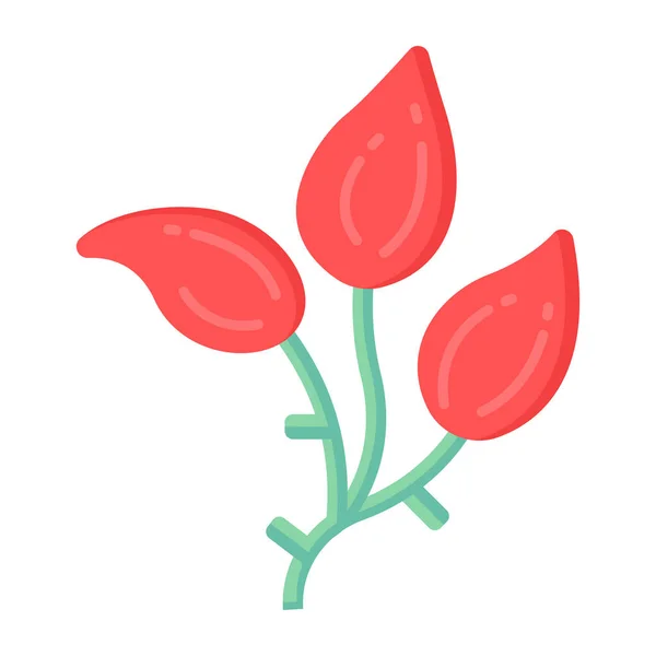 Icono Flor Ilustración Plana Los Iconos Vector Tulipán Para Web — Vector de stock