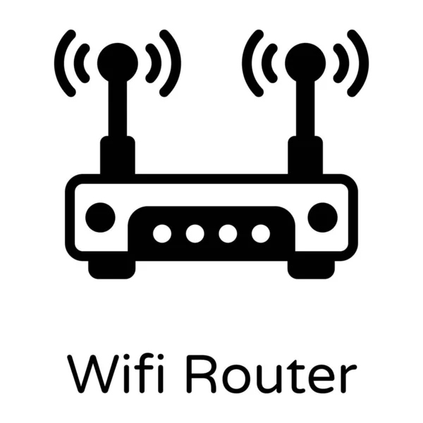 Router Vector Icon Editable Stroke Flat Design Style — Stock Vector