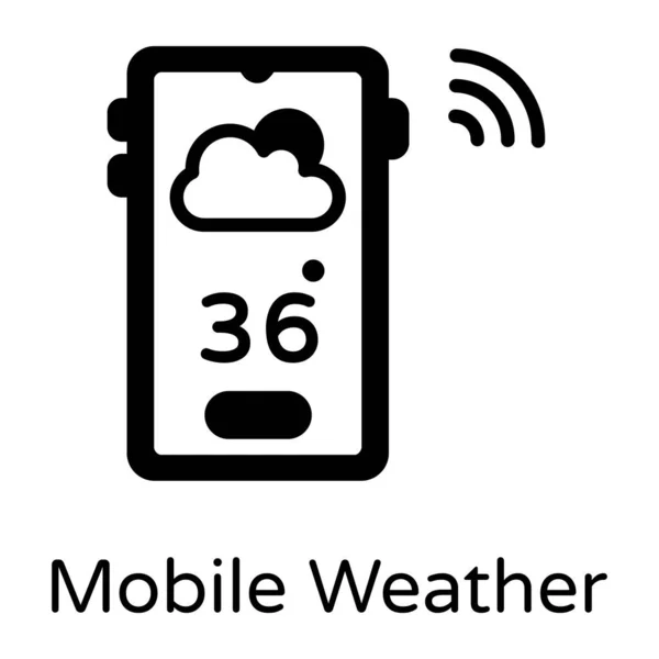 Mobile Weather Flat Vector Icon — Stock Vector