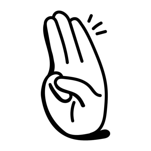 Значок Жеста Руки Векторный Знак Иллюстрация Контуров Линейный Логотип Модная — стоковый вектор