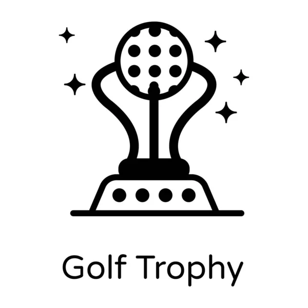 Troféu Golfe Ícone Web Ilustração Simples — Vetor de Stock