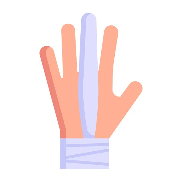 Hand Mit Verletztem Finger Symbol Vektorillustration — Stockvektor
