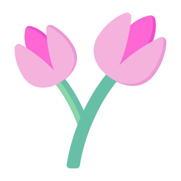 Flor Tulipa Roxa Ícone Vetor Ilustração Design Gráfico — Vetor de Stock