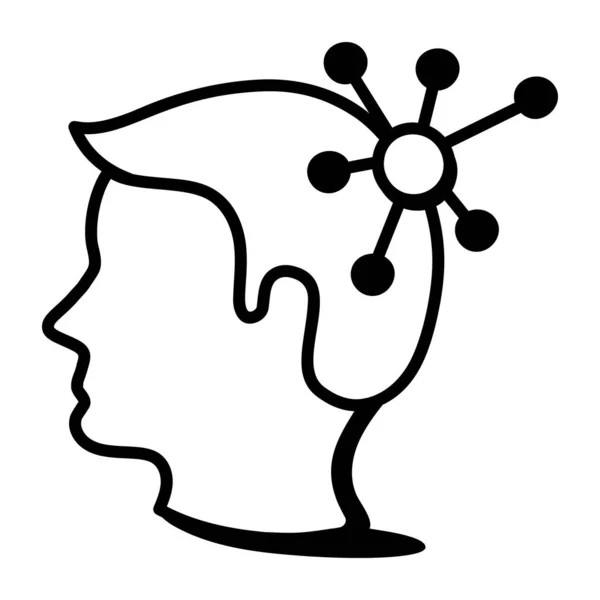Beyin Vektör Çizim Tasarımlı Insan Kafası — Stok Vektör