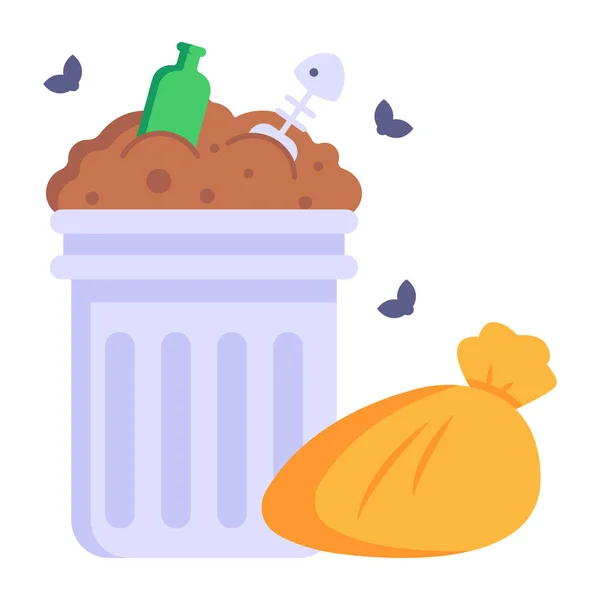Desenho Ilustração Vetor Lixo — Vetor de Stock