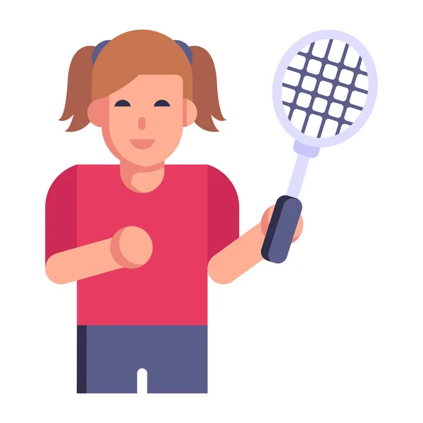 Woman Racket Vector Illustration Design — Stock Vector