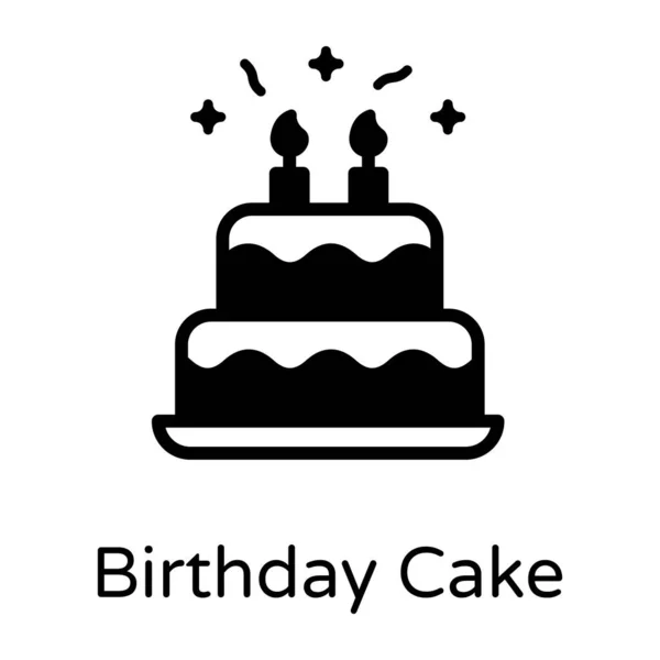 誕生日ケーキだ シンプルなイラスト — ストックベクタ
