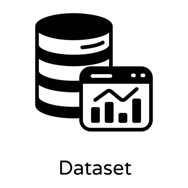 Basis Data Ikon Vektor Datar - Stok Vektor