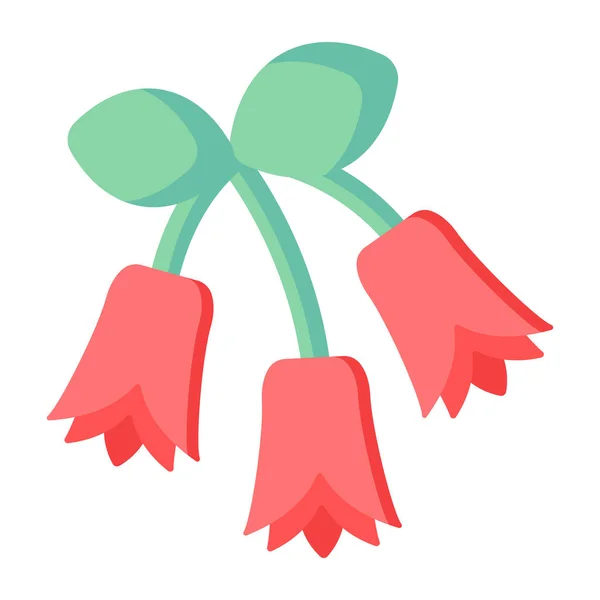 Niedliche Blume Mit Schleife Bogen Vektor Illustration — Stockvektor