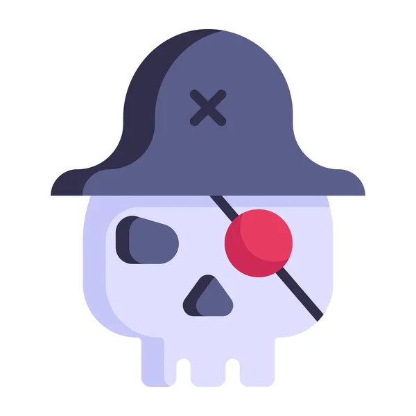 Crâne Pirate Icône Web Design Simple — Image vectorielle