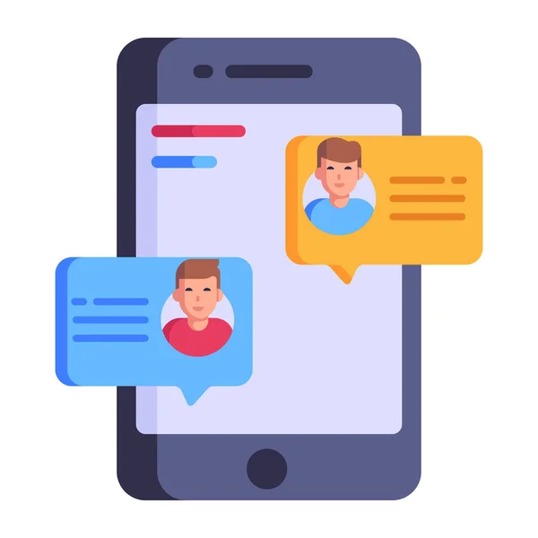 Smartphone Con Bolla Chat Illustrazione Vettoriale Dei Social Media — Vettoriale Stock