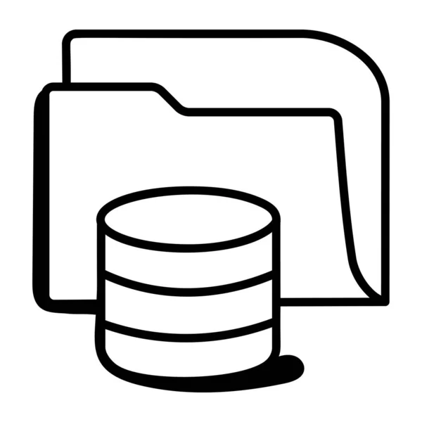Carpeta Base Datos Diseño Simple — Vector de stock