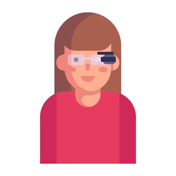 Mujer Joven Con Gafas Vector Ilustración Diseño — Vector de stock
