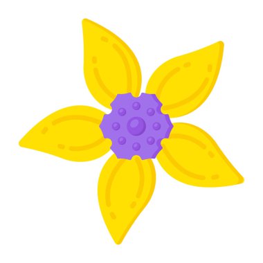 Beyaz arkaplanda çiçek simgesi izole edildi