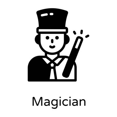 Sihirbaz. Web simgesi basit illüstrasyon