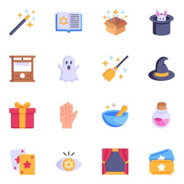 Cadılar bayramı düz vektör illüstrasyonu