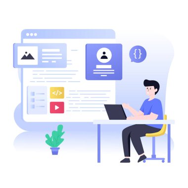 seo modern simgelerin düz tasarım vektör çizimi