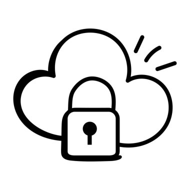 ana hatlı bulut güvenlik vektörü çizimi