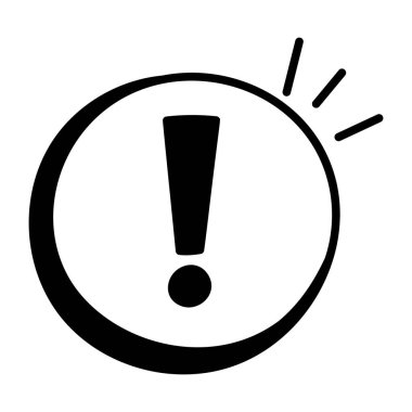 Ünlem işareti simgesi. Beyaz arkaplanda izole edilmiş web tasarımı için uyarı vektör simgelerinin basit çizimi