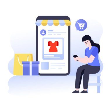 Vektör çizimi çevrimiçi alışveriş