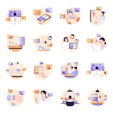 Modern ikonlar. tasarım vektörü illüstrasyonu