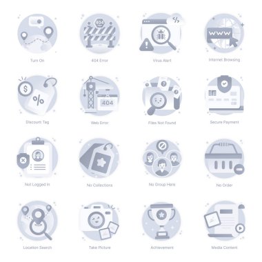 Web tasarımı için vektör simgeleri kümesi